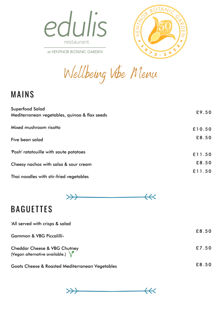 Wellbeing Vibe Menu