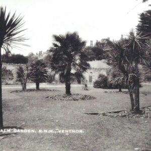 A black and white image showing the Palm Garden in its early days.