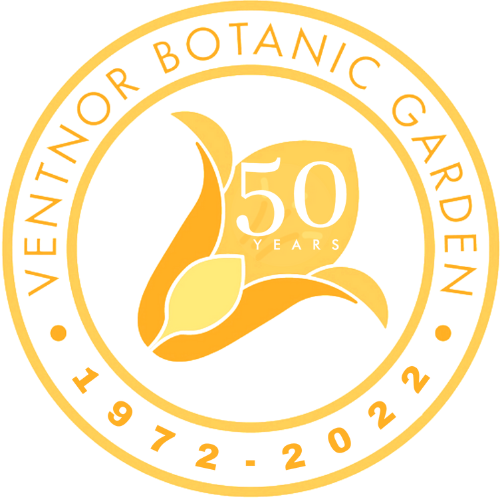 The Ventnor Botanic Garden Golden Anniversary logo. This is an offical response to VBGFS Artical.